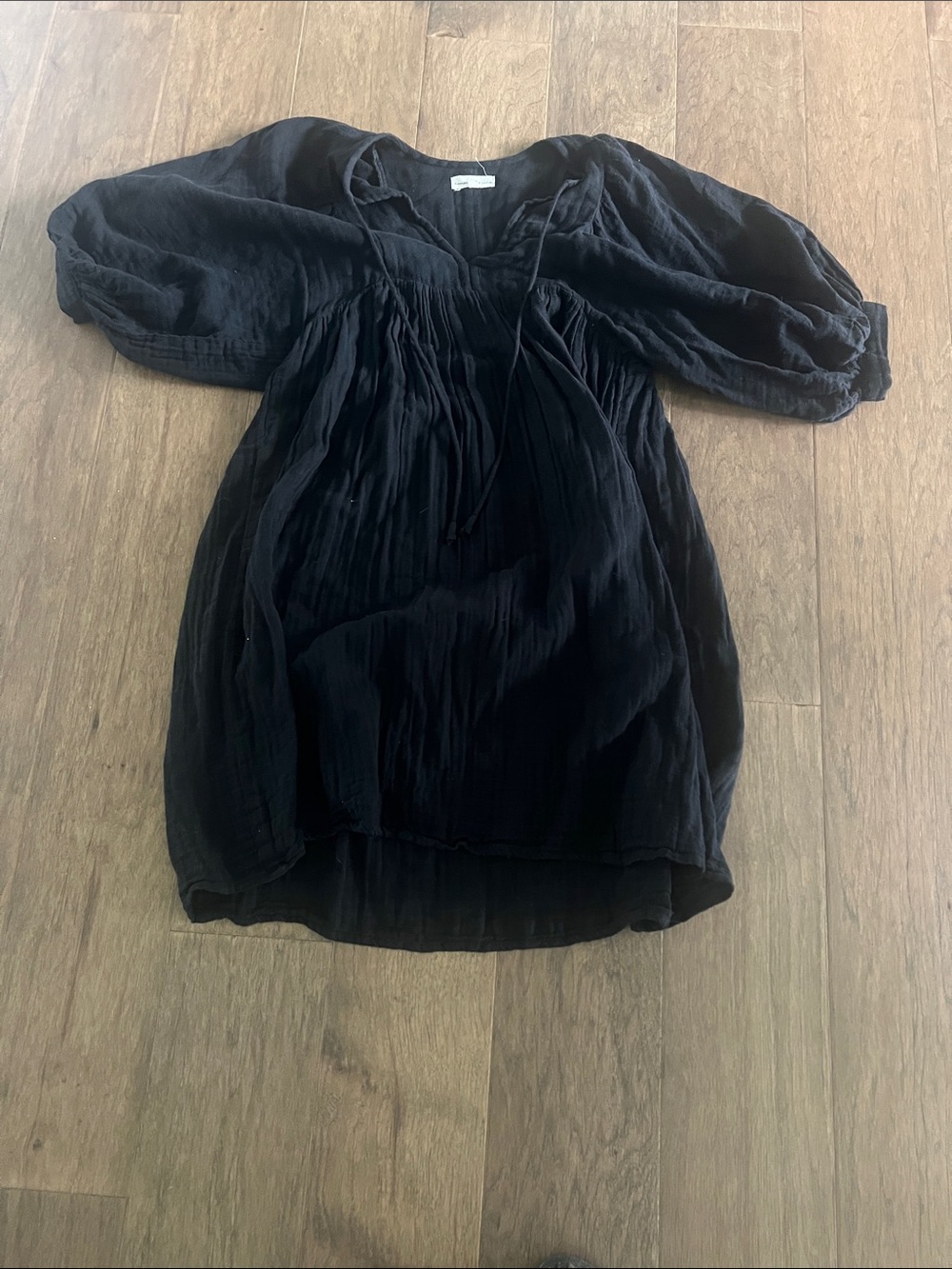 Daughters of India Black Kyra Gauzy dress